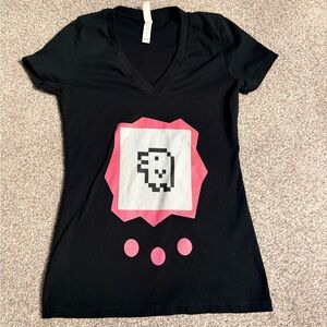 Black Tee with Pink Tamagotchi design